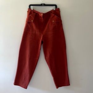 Ilana Kohn Huxie Pant : red cotton twill size 18 but fits 14/16